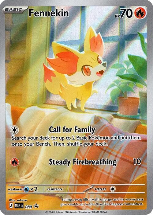 Fennekin #080 — Mega Evolution Black Star Promos Holo — NM