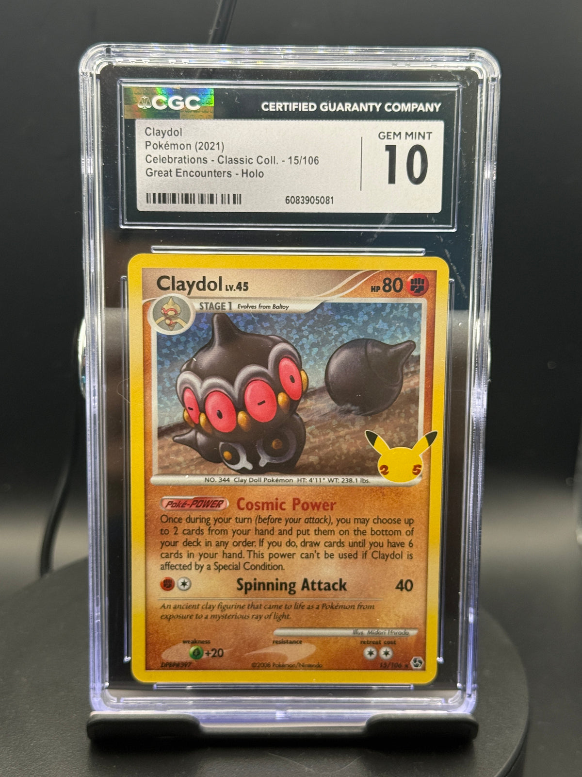 Claydol #15/106 — Celebrations: Classic Collection — CGC 10