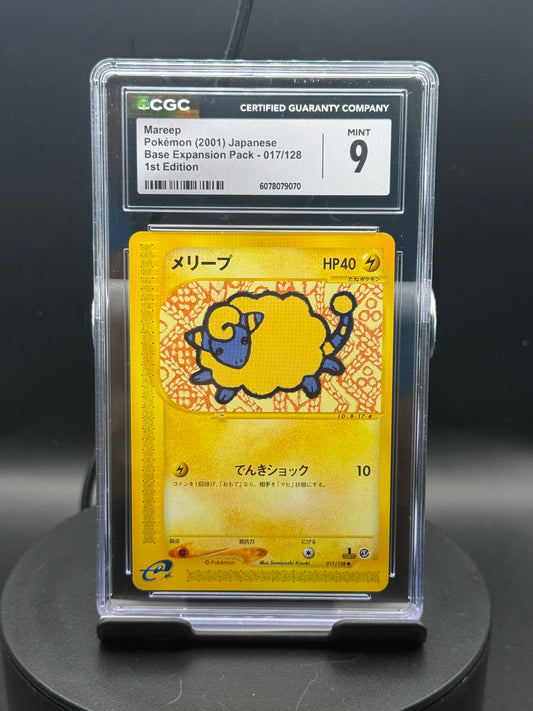 Mareep #017/128 — Base Expansion Pack (JP) 1ª Edición — CGC 9