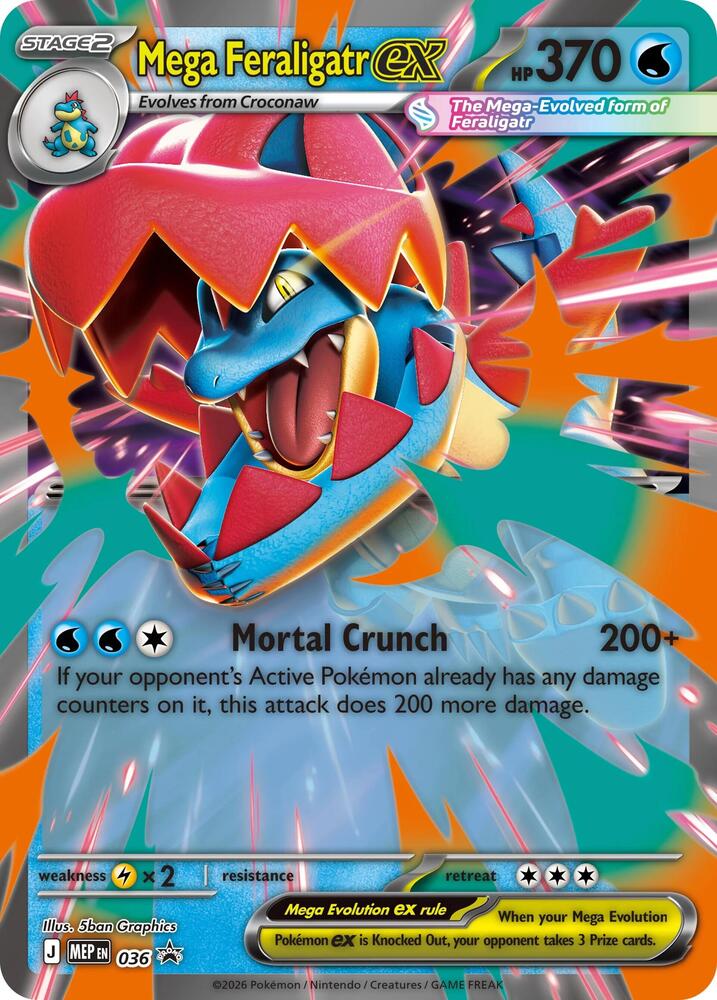 Mega Feraligatr ex #036 — Mega Evolution Black Star Promos Holo — NM