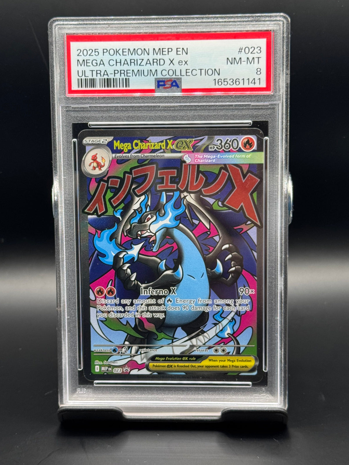 Mega Charizard X ex #023 — Mega Evolution Black Star Promos — PSA 8