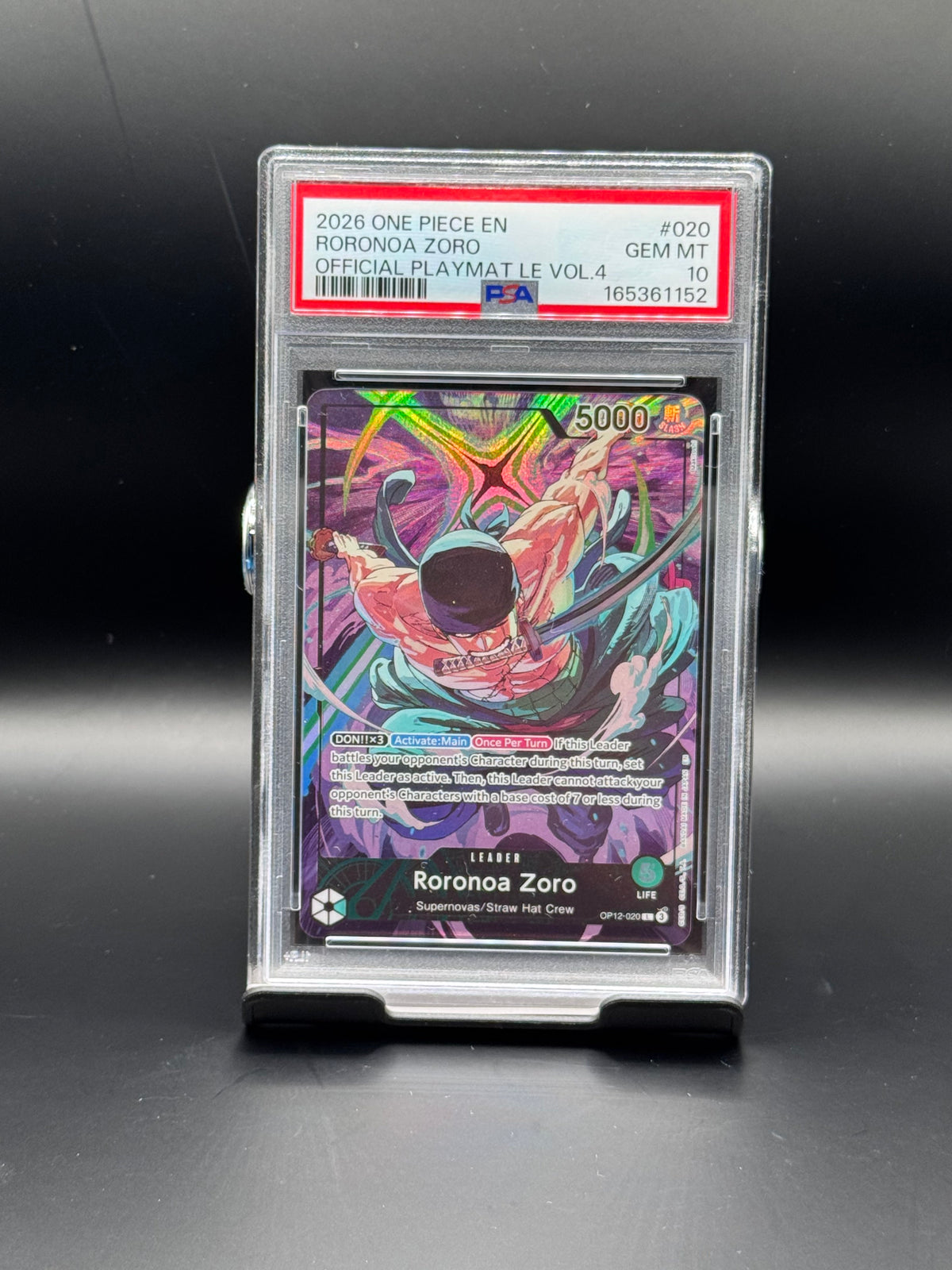 Roronoa Zoro #020 — One Piece Card Game (2002) JPN Master of the Sea - MS-C09 — PSA 10