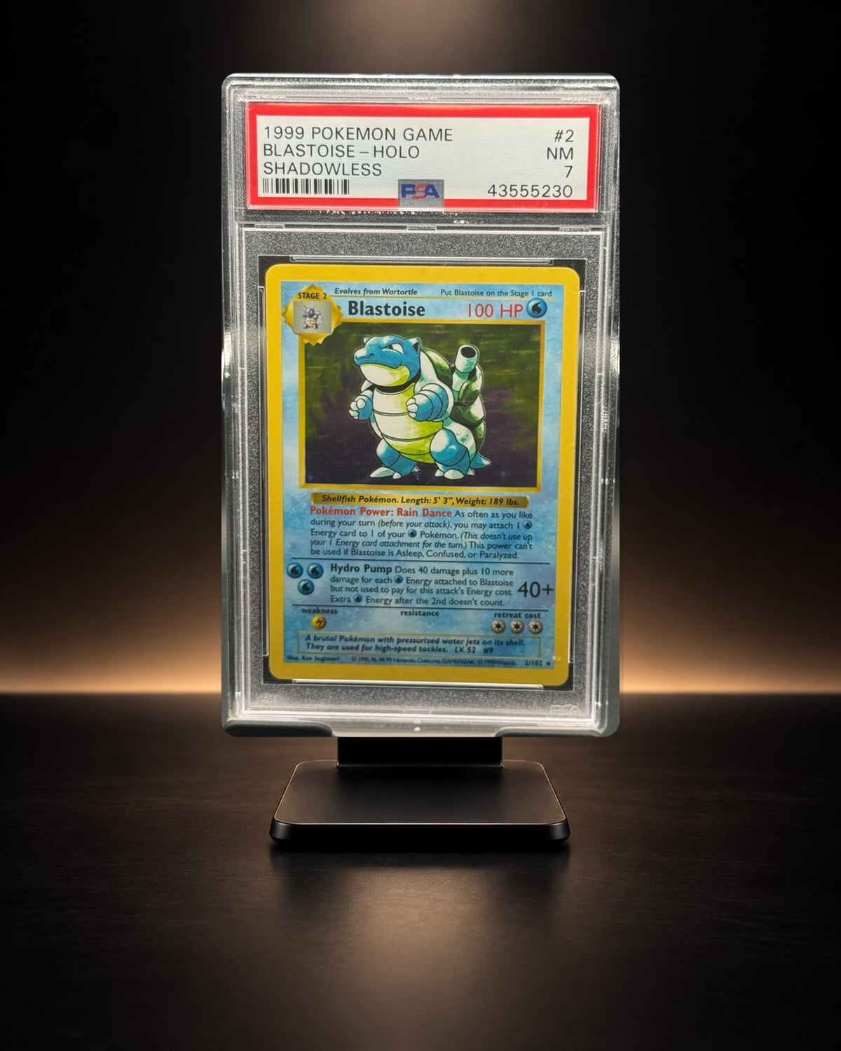 Blastoise-Holo Shadowless #2 — Base — PSA 7